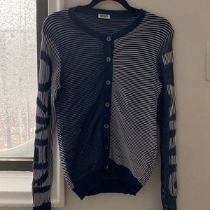 Kenzo Paris blue white sailor stripe cardigan S